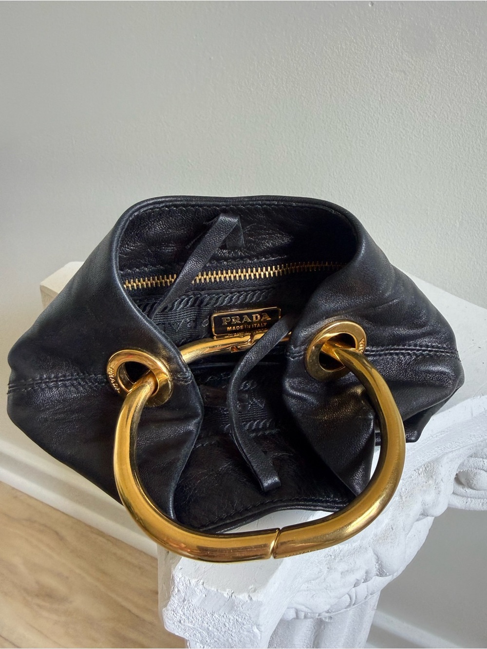 Prada Black Mini Handle Bag with Gold Hardware - Picture 7 of 8